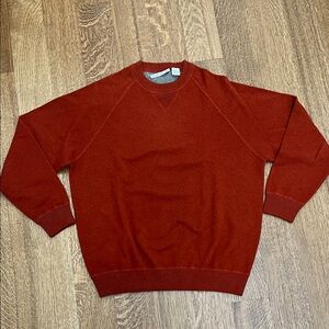 Autumn Cashmere Burgundy Brick Red Crewneck Sweater Men’s Large